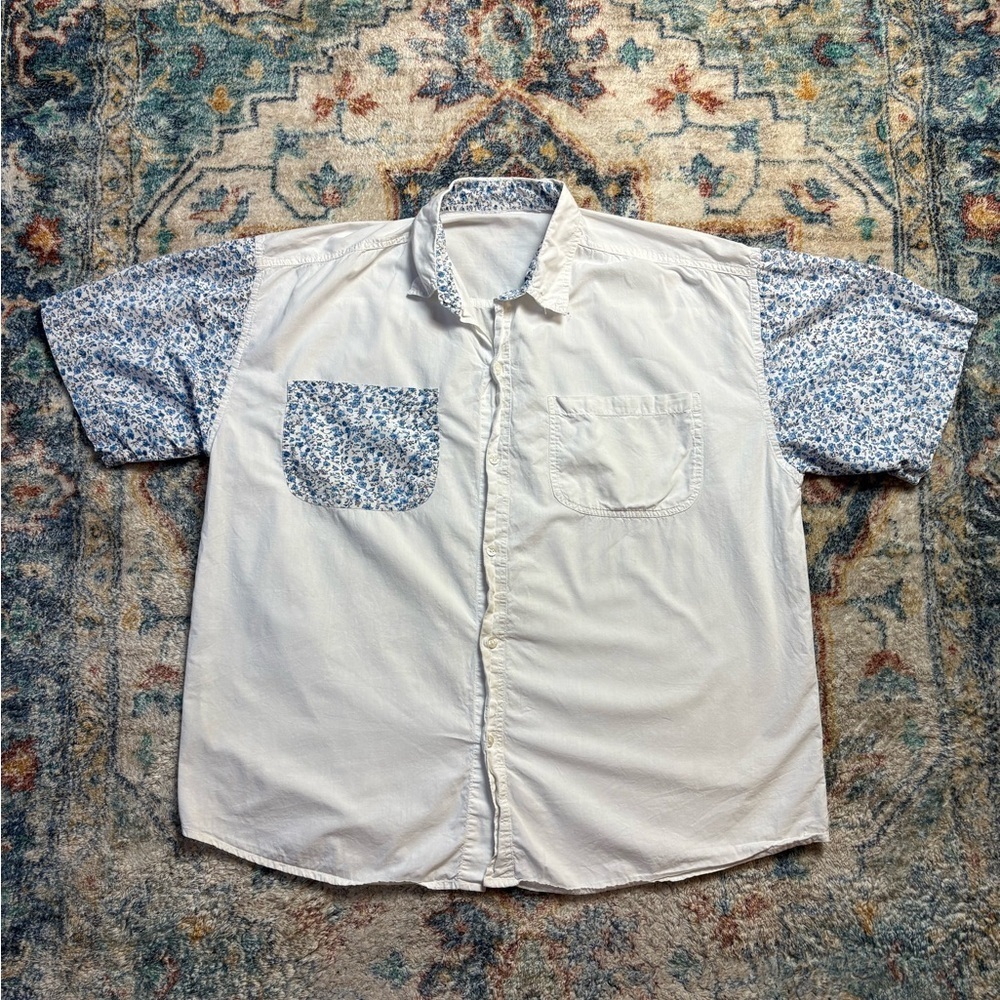 Vintage Floral Pocket Button-up Shirt Size XL